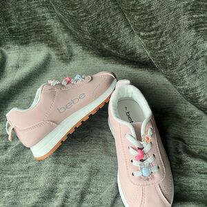 Bebe Light Pink Sneakers with Beaded Details